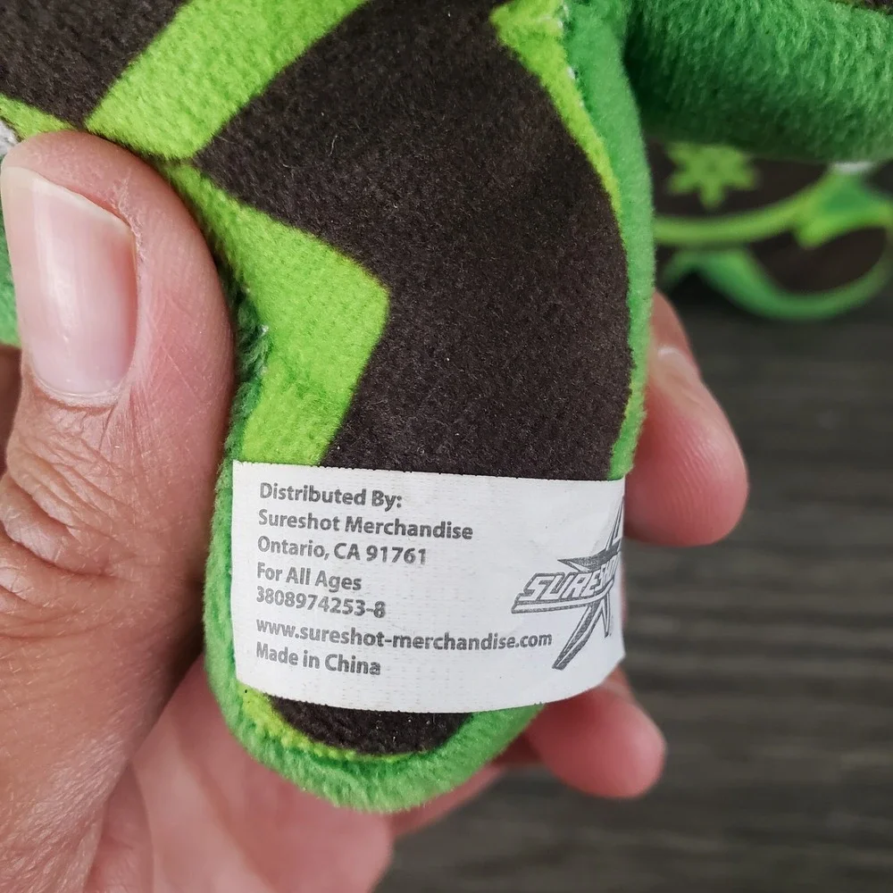Lot Of 2 Sureshot Green and Black Ninja Warrior Plush Stuffed Animal Mini Pillow